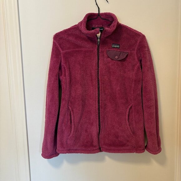 Patagonia Fleece Sweater Zip Jacket Girls' Size L Purple Pink Outdoor - Picture 2 of 11